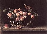 Louise Moillon Basket with Peaches and Grapes painting